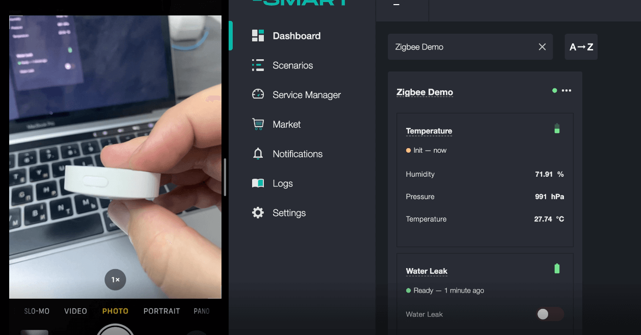 The Dashboard section