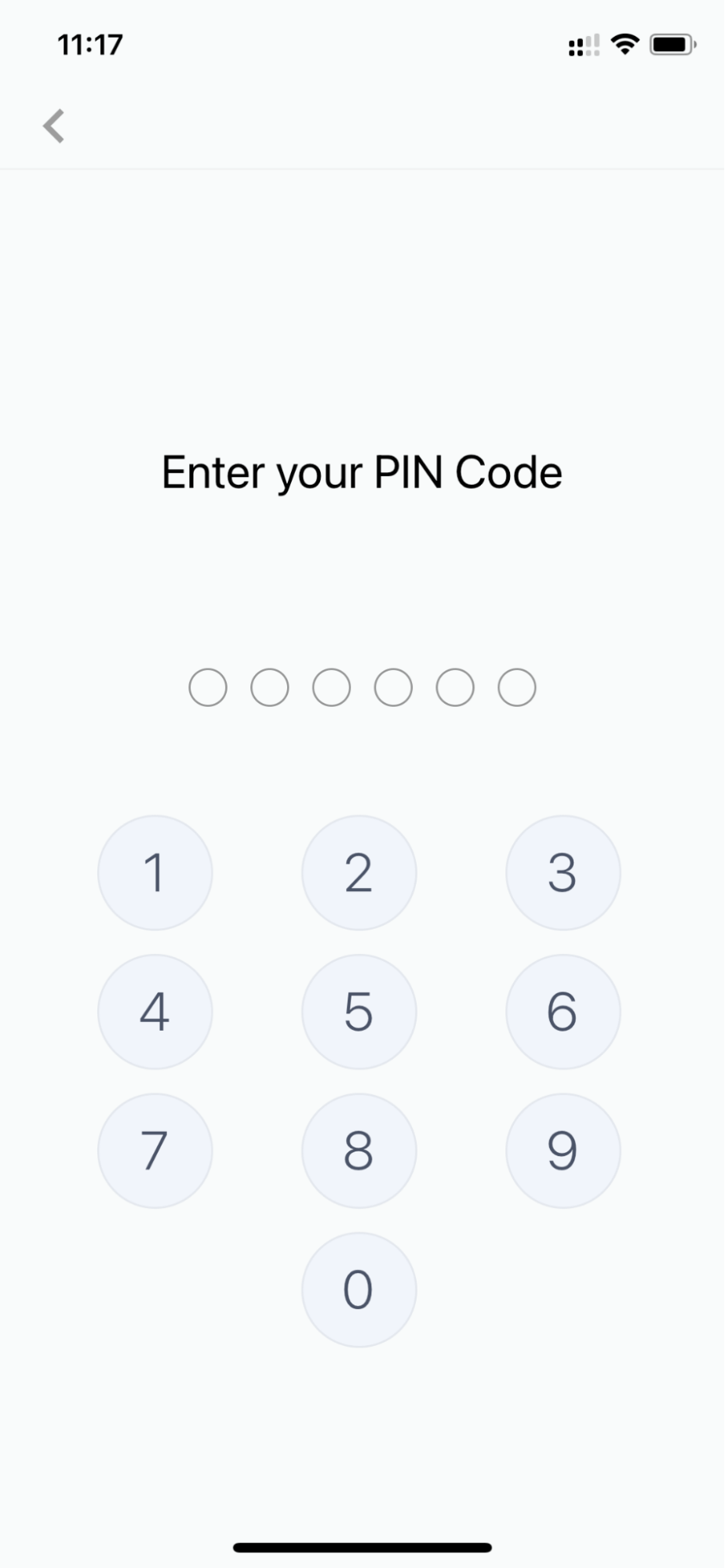 Entering the PIN code