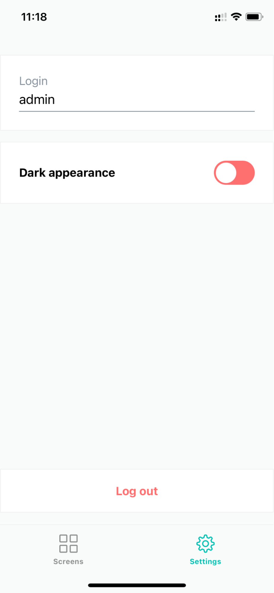 Dark appearance off
