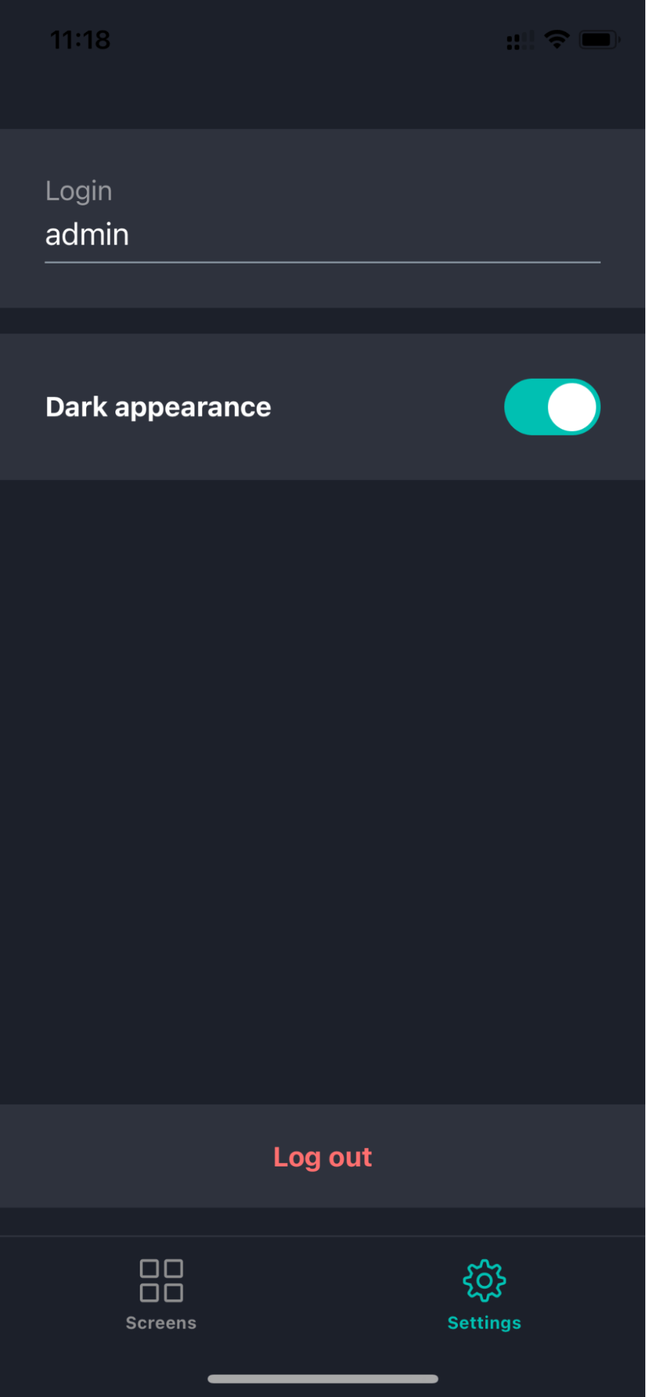 Dark appearance on