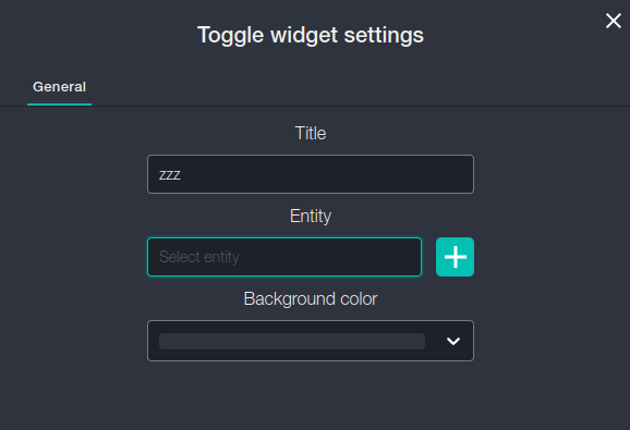The widget settings