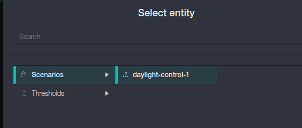 Select entity window